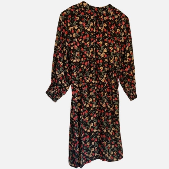 NWT Draper James Dress Women's Small Black Floral Long Sleeve Belted Sheath Boho - Picture 7 of 7